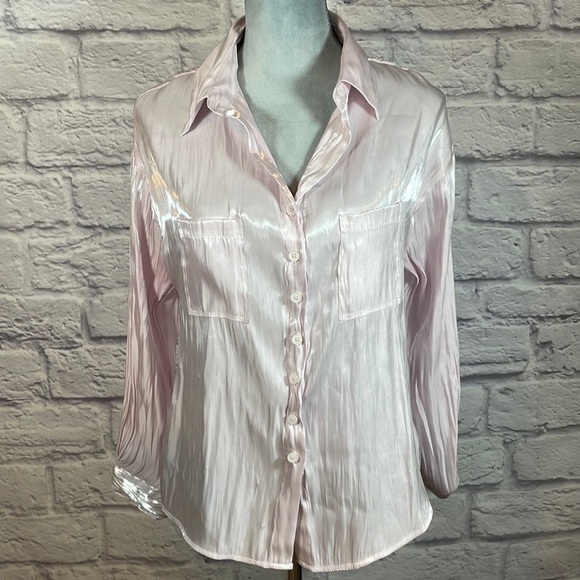 Fashion Nova semi sheer pearlescent blouse - Picture 1 of 6